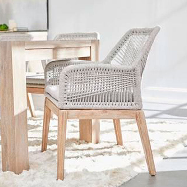 Outdoor Furniture Braided & Rope Coffee Chair - Azure - Ready Stock Sale