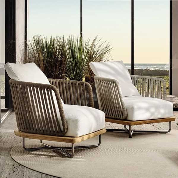 Luxurious Outdoor furniture - Buy Affordable 5 seater Outdoor Braid Rope sofa set with centre table - Buy Outdoor Sofa - Sunray From LUXOX INDIA - Outdoor Lounge Chair for garden, terrace and balcony