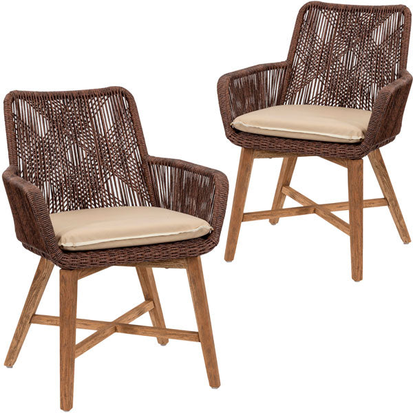 Outdoor Braided & Rope Coffee Set - Azure-Plus