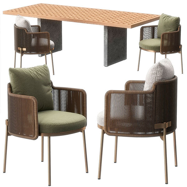 Outdoor Braided & Rope Coffee Set - Mateo