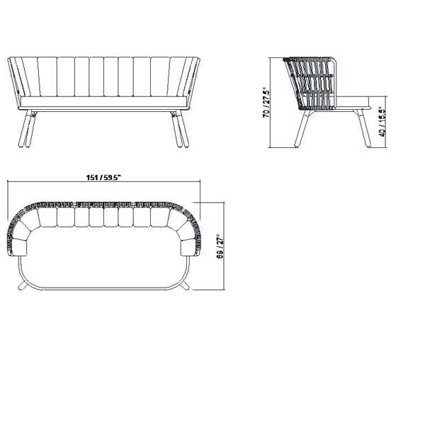 Outdoor Braided, Rope & Cord, Sofa - Noble