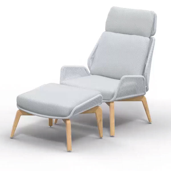 Outdoor Braid and Rope Heigh Back Chair,Lazy Chair, Rest Chair, Easy Chair, ocassional chair - Clove -Prime