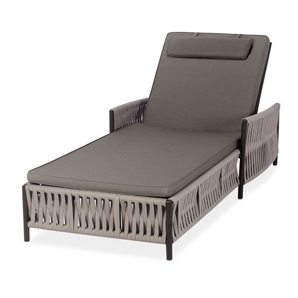 Outdoor Braided & Rope Sunlounger - Helium