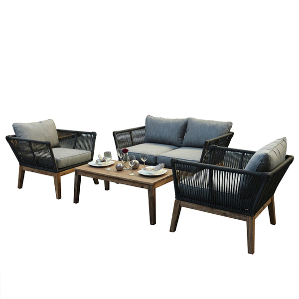 Outdoor Furniture Braided, Rope & Cord, Sofa - Nero