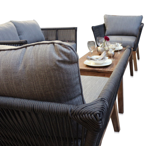 Outdoor Furniture Braided, Rope & Cord, Sofa - Nero