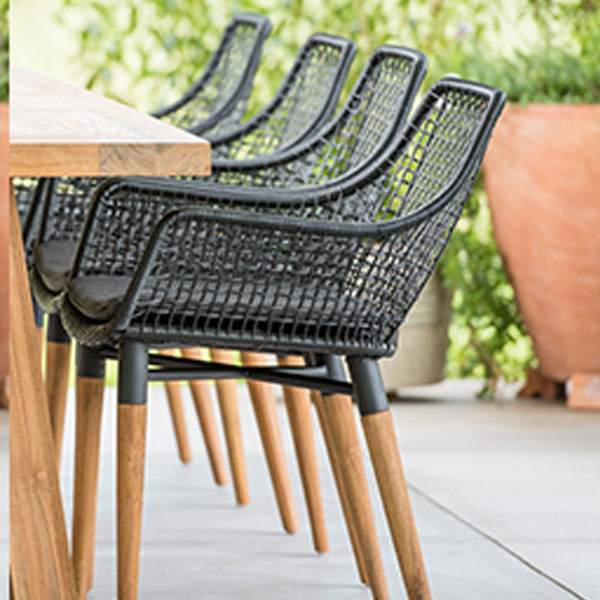 Outdoor Braided & Rope Coffee Set - Charcoal