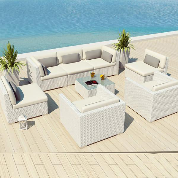 Outdoor Wicker Sofa - White Knight
