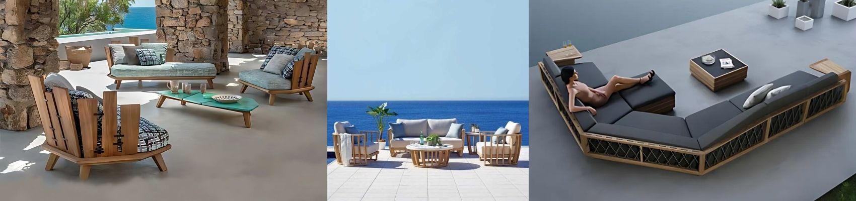 Outdoor Wooden Sofa Set 