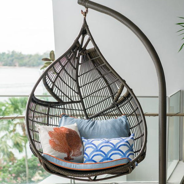 Hanging Swing, Balcony Swing, Garden Swing Chair- Marlon Single and Double Seater- With - Stand - Braided & Rope