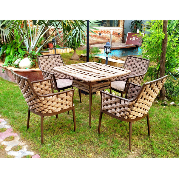 Outdoor Furniture Braided & Rope Coffee Set - Nature-Next - Ready Stock Sale