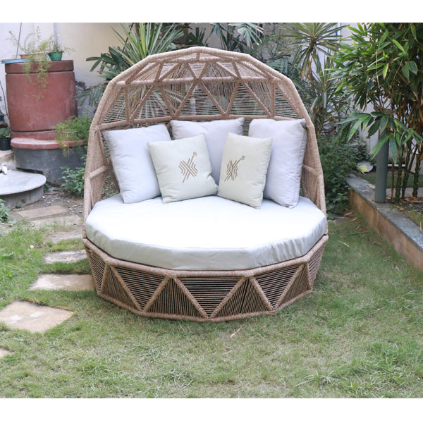 Outdoor Furniture Braided, Rope & Cord Canopy Daybed - Izatmos - Ready Stock Sale
