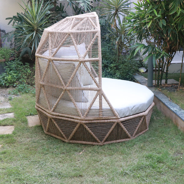 Outdoor Furniture Braided, Rope & Cord Canopy Daybed - Izatmos - Ready Stock Sale