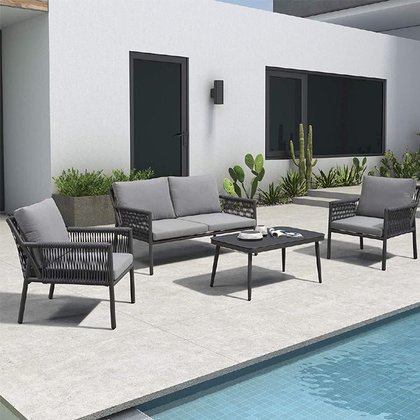 Outdoor Furniture Braided, Rope & Cord, Sofa - Emerald
