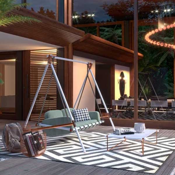 Hanging Swing, Balcony Swing, Garden Swing Chair- Lancy Single and Double Seater- With - Stand - Braided & Rope