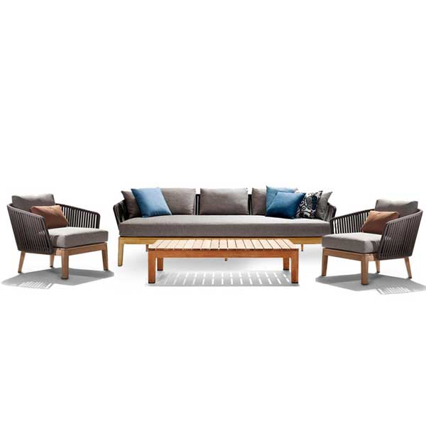 Luxurious Outdoor furniture - Buy Affordable 5 seater Outdoor Braid Rope sofa set with centre table - Buy Outdoor Sofa - Blessy From LUXOX INDIA - Outdoor Lounge Chair for garden, terrace and balcony