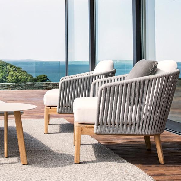 Luxurious Outdoor furniture - Buy Affordable 5 seater Outdoor Braid Rope sofa set with centre table - Buy Outdoor Sofa - Blessy From LUXOX INDIA - Outdoor Lounge Chair for garden, terrace and balcony