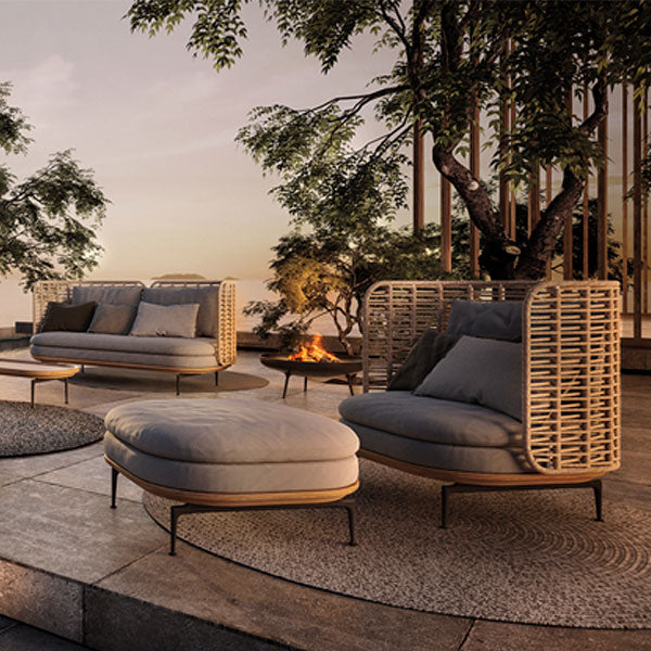 Luxurious Outdoor furniture - Buy Affordable 5 seater Outdoor Braid Rope sofa set with centre table - Buy Outdoor Sofa - Oyster Leaf From LUXOX INDIA - Outdoor Lounge Chair for garden, terrace and balcony