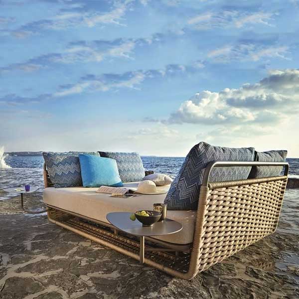 Outdoor Braided, Rope & Cord Daybed - Golden