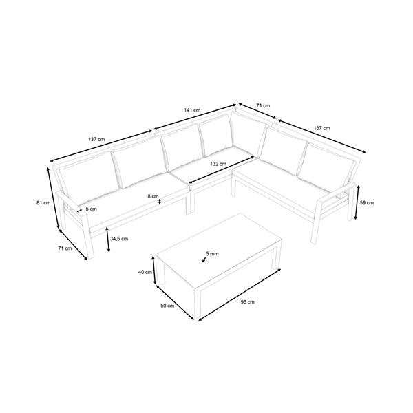 Outdoor Wood & Aluminum - Sofa Set - Poland