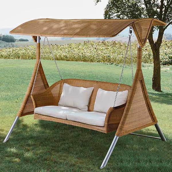 Outdoor Wicker Two Seater Swing - Kingston