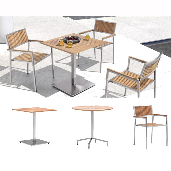 Outdoor Wood & Steel - Dining Set - Cottonwood