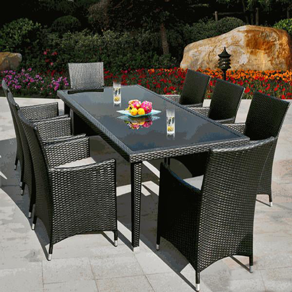 Outdoor Wicker Garden Set - Blue