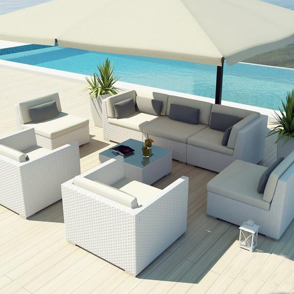 Outdoor Wicker Sofa - White Knight