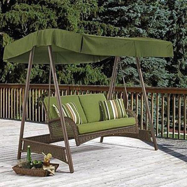 Outdoor Wicker Two Seater Swing - Vintage