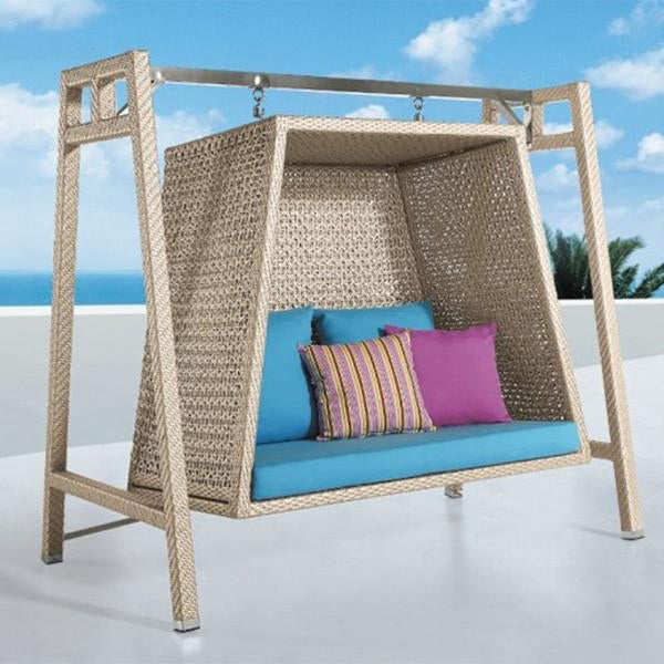 Outdoor Wicker Two Seater Swing - Aura